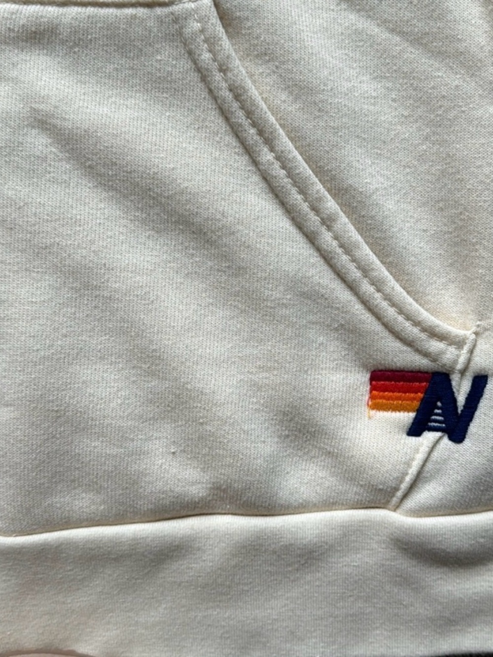 EUC Women’s Aviator Nation Retro Stripe Zip-Up Hoodie - Cream M - Picture 4 of 6